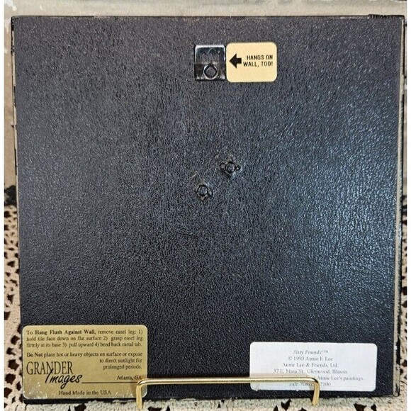 Annie Lee Standing Art Tile Trivet "Sixty Pounds" 7.5" Grander Images USA (read) - Picture 4 of 8